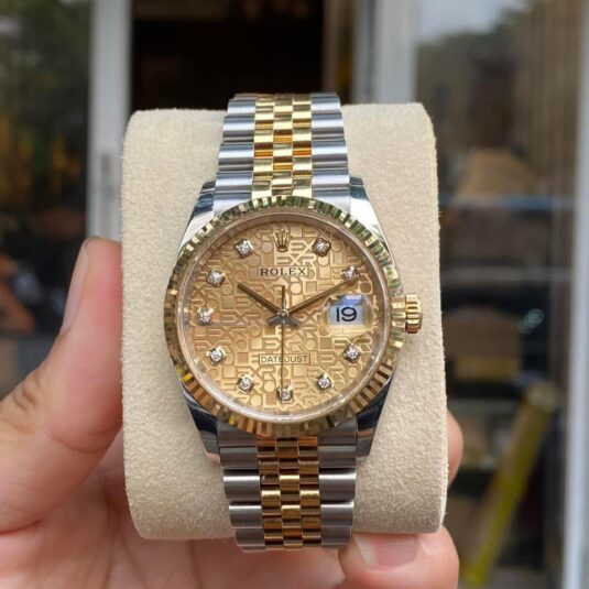 ĐỒNG HỒ ROLEX DATEJUST 116243 MẶT VI TÍNH KIM CƯƠNG ZIN CHÍNH HÃNG DEMI VÀNG 18K