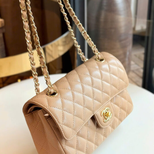 CHANEL CLASSIC MEDIUM – CAVIAR – BEIGE