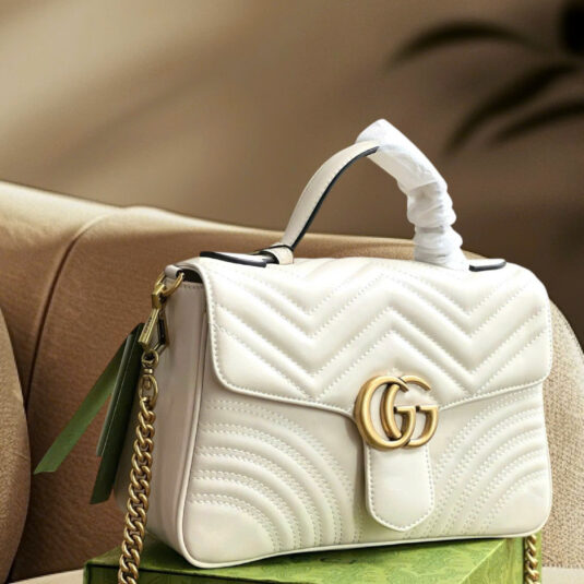 GUCCI MARMONT TOP HANDLE WHITE