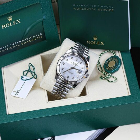 Rolex Datejust 36 – Thép Oystersteel, Mặt Xà Cừ Kim Cương, Dây Jubilee