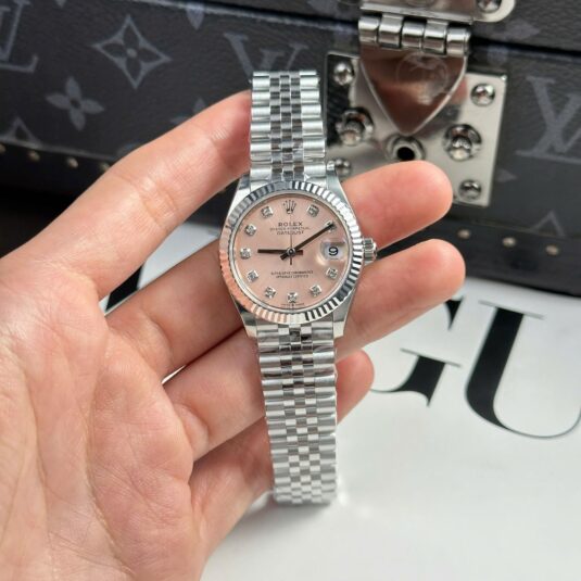 Rolex Datejust Lady – Thép Oystersteel, Mặt Hồng Kim Cương, Dây Jubilee